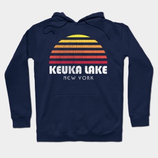 Keuka Lake NY Finger Lakes New York Retro Sunset Hoodie